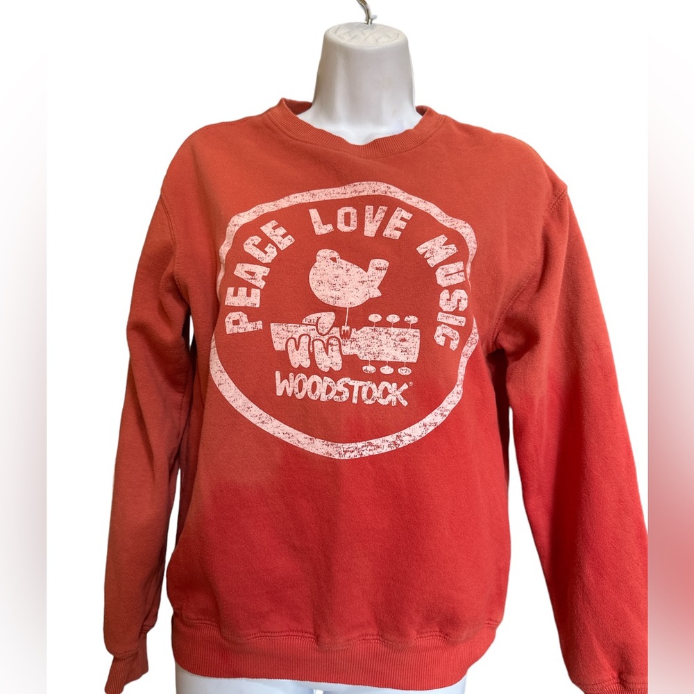 Woodstock Women's Long Sleeve Graphic Extra Small Orange Sweatshirt New